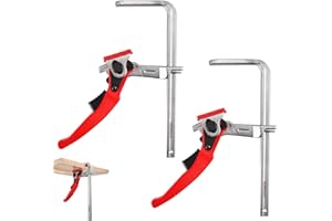 Vehoukli 2 Pièces Serre Joint Rapide Serrage,Serre Joint À Levier,en Tout Acier,avec Capacité De 160 Mm Et Profondeur De Gorge De 60 Mm,Serre Joint Menuisier pour Rail De Guidage 160 X 60 Mm