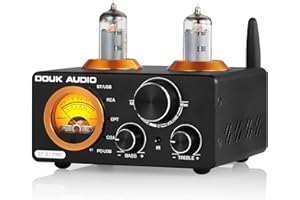 Douk Audio ST-01 PRO HiFi-Verstärker, 200W Mini Röhrenverstärker mit Bluetooth 5.0, VU-Messer, USB DAC Koaxialer/optischer Eingang (ST-01PRO)