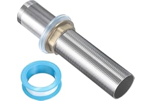 QUARKZMAN 6" Caña de Extensión de Montaje de Grifo de Acero Inoxidable con Tubo Roscado para Alargar la Caña de Montaje de Pie Alto Fijo con Tuerca y Junta 1 Piezas