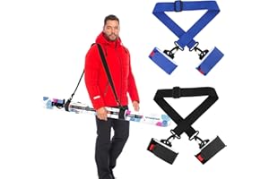 QKURT 2PCS Adjustable Ski Shoulder Straps, Binding Straps & Boot Carrier Belts for Snowboard