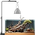 BrightArk Reptile Heat Lamp Holder Stand, Adjustable Small Reptile Dome Lamp Bracket Standing Black 14-24 Inches, Hanging Reptile Light Stand for Tortoise Lizards Bearded Dragon Snake Chick