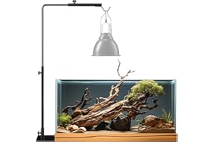 BrightArk Reptilien Lampenständer, Wärmelampenständer Verstellbar Höhe 35-64 cm, Reptilien Wärmelampenhalterung Schwarz, Terrarium Dome Lampenfassung Ständer für Schildkröte Geckos