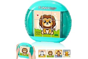 UieaMsio Drehbares 3D Puzzle, 9 Teile 4-in-1 Puzzle Spielzeug, Montessori Puzzle, pädagogische Puzzle Spielzeug für Kinder, Motorikspielzeug, Kinderpuzzle Steckpuzzle Geschenk für Kinder ab 2 3 4 5 6