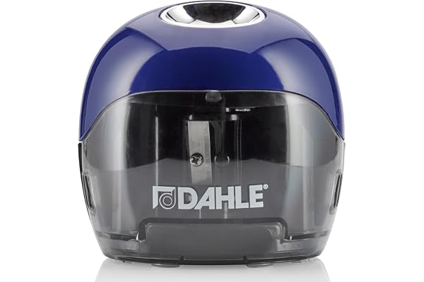 DAHLE 00250-16891 Taille-crayon électrique 250 avec 2 couteaux opposés à piles Bleu