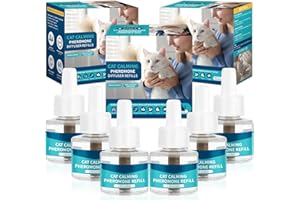 VICSOM Cat Calming Plug-in Refill, Cat Pheromone Diffuser Refill 6Pcs, 180 Days Cat Pheromone Diffuser Calming Refill - Effective Cat Stress Relaxants & Anxiety Relief for Cats with 6 Refill