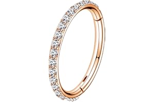 OUFER 16G 6/8/10/12 mm Boucles d'oreilles Cartilage créoles en Acier Inoxydable CZ Ligne Helix Boucles d'oreilles créoles Daith