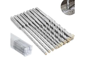 JCAKES SDS PLUS Hammerbohrer Set, SDS Bohrer Set 9tlg 5 6 6 8 8 10 12 14 16 x 160 mm, Doppelwendel Steinbohrer Betonbohrer，Für Werkzeuge zum Bohren von Beton, Stein, Holz, Ziegel, Fliesen
