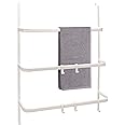 bremermann® Door Rails, Over-Door Towel Rail with 4 Practical Hooks (White)