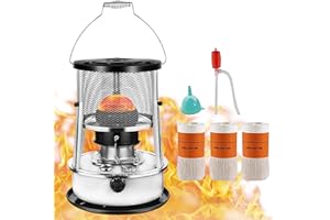 SUAIIOLK Petroleumofen für Innenräume,4.5L Petroleumofen,Tragbarer Petroliumheizer,2600 W Leistungsheizung, 360 ° Surround-Heizung für Camping, Zelt, Notheizung, Gewächshäuser, Terrassenheizung