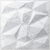 Art3d Textures 3D Wall Panels Marble White PVC Diamond Design 50 x 50 cm