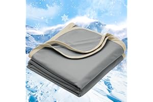 PHF Double Cooling Blanket Single Size for Hot Sleepers, Double Side Arc-Chill Q-Max>0.5 Cooling Blanket for Night Sweats, Summer Blanket Keep You Cool All Night, 130 x 150cm, Charcoal Grey