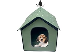 FYBLOSSOM Cat Cave Pet House Shelter Outdoor,Kennel Water Resistant Weatherproof Cat House Foldable Pet Shelter for Pets (Green,M)