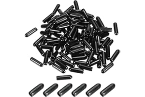 PATIKIL 3MM Tappi Terminali in Gomma Vinilica, 150pz Coperture Flessibili per Bulloni Protezione Filettature Rotondo per Tubi Metallici Viti, Nero
