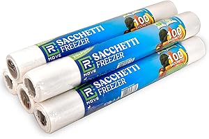 R MOVE RMOVE 500 Sacchetti per Freezer X5 Pack, Conservazione Alimenti e Resistenza al Gelo e Ermeticità 5 rotoli da 100 sacchetti (29x42cm (5 confezioni))