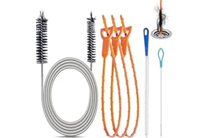 KERATOBLEEM 6 Piezas Desatascador Fregadero, Cepillo de Limpieza para Desagüe, Desatascador de Tuberias, para Desatascar Cabellos y Residuos en Desagües,Desatascador Fregadero para Limpieza de Cocina y Baño