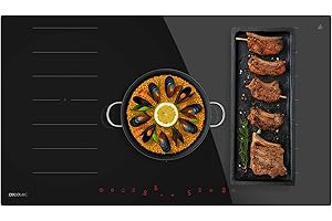 Cecotec Placa de Induccion 2 Zonas Flex - 1 Fuego Bolero Squad I 5600 FullFlex90. 10200W, 2 Zonas Flex, 1 Zona 30cm, 9 Niveles, Booster, Control Táctil, Keep Warm, Kid Lock, Temporizador, Ancho 90cm