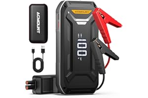 ‎ACMOUNT Acmount 7000A Auto Starthilfe Powerbank, Starthilfe Powerbank für Pkw (Alle Benzin/10,0L Diesel),Starter Powerbank mit USB-Schnellladung, LED-Licht 3" LCD Bildschirm für SUV Motorrad Rasenmähe
