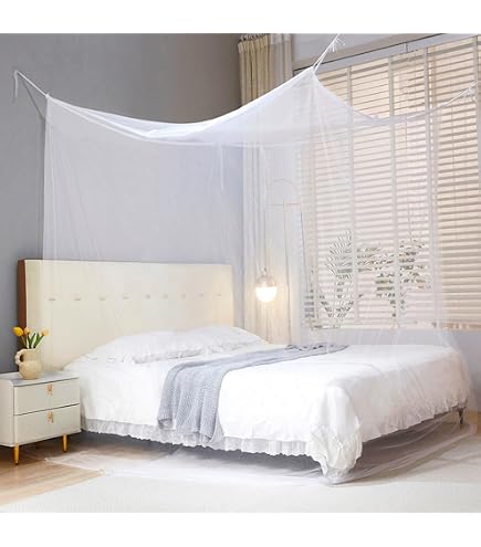 Moustiquaire De Lit XXL Sekey 60x250x1200cm - Blanc, Polyester, Installation Facile, Pour Lits Simples à Doubles