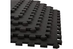 JARDIN202 - Esterilla Puzzle para Suelos de Gimnasio y Fitness | Negro | Protección de Goma Espuma, tatami puzzle Expandible 4 Unid 60x60