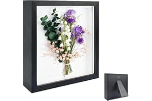 HUAMIRRA Bilderrahmen zum Befüllen, Tiefer Bilderrahmen zum Befüllen 20 x 25 cm, mit Transparente Acrylplatte, 3D Objektrahmen Tiefer 3cm, Dicker Bilderrahmen, für , Hochzeitsgeschenk,Erinnerungsstücke,Schwarz