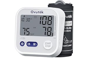 Ovutek Blood Pressure Monitors Upper Arm, 8.7"-16.5" Large Cuff BP Machine Monitor with 245 Sets for 3 Users for Home Use, Large Display Automatic Digital Blood Pressure Machine with Batteries