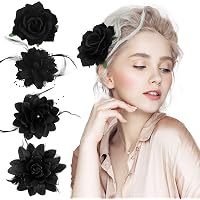 MWOOT 2 Stück Feder-Blumen-Haarspangen, 1920er Jahre Fascinator - Weiß, Mit Truthahnfedern Für Vintage-Partys & Hochzeiten