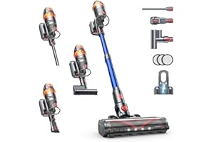 ‎SMOTURE SMOTURE 650W 50KPA Akku Staubsauger mit Mini-Turbinendüse für Tierhaare, 60 Min. Laufzeit Selbststehender Staubsauger Kabellos mit Wandmontierte Ladestation, Automatikmodus für Teppich/Hartboden