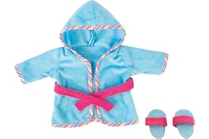 Bayer Design Bayer Design-83873AA Vêtement pour Poupée-Habit Poupon-Peignoir De Bain Bleu Azur-38 Cm, 83873AA, 38cm