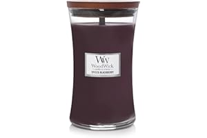 WoodWick Große Hourglass Duftkerze | Spiced Blackberry | mit knisterndem Docht | Brenndauer: bis zu 130 Stunden