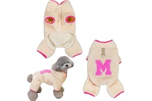 DIIWMME Our Cozy Dog Sweater - Warmer Hundepullover für den Winter, winddicht, D-Ring, Plüschpullover für kleine und mittelgroße Hunde (Beige, M)