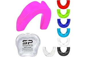 SIALPRO Mouthguards Slim Fit Junior Mouldable Gum Shield with Case for Boxing Men MMA Rugby Hockey Basketball Muay Thai Kickboxing Football All Contact Sports(<11 Years, Pink)