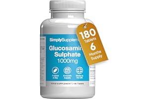 SIMPLY SUPPLEMENTS Glucosamine Sulphate 2KCL 1000mg | One-A-Day Potent Formula | Supports Active Living | 180 Fast Release Tablets = 6 Months’ Supply | Marine Sourced | Made in The UK in Accordance with GMP Standards