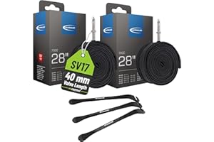 ‎MSZWEIRAD 2er Set Schwalbe Fahrrad Schlauch SV17 40mm 28 Zoll (28/47-622/635) inklusive 3 MSZweirad Reifenheber