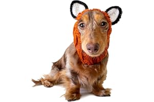 Zoo Snoods Furry Fox Costume for Dogs, Small - Warm No Flap Dog Happy Ears Stretchy Headband for Pets, Anxiety Dog Costume Outfit, Dog Hoodies for Small Dogs, Dog Party, Pet Hat Accessories, Cat