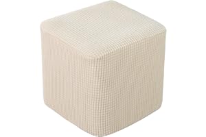 XPJYUA ottoman överdrag fyrkant 25–33 cm stretch ottoman överdrag fotpall fotstöd vardagsrum mjukt skydd