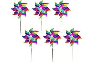 ICELSA 6 Piezas Molinillo de Viento Jardin Molinillos de Viento para Pajaros Molinete Reflectante para la Protección de Jardines Huertos y Céspedes