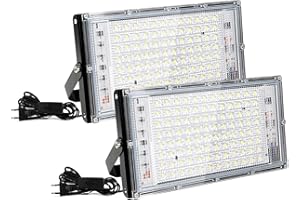 Foco LED Fynokst Assen de 100 W, 2 focos, 6500 K, 10 000 LM, para Interiores, IP66, Resistente al Agua, Apto para Jardines, garajes y estadios Deportivos