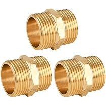 Dubbele Nippel Verloop 1 Inch Naar 1/2 Inch – 2 Stuks Messing, Buitendraad Op Buitendraad, Voor Verwarming, Drinkwater En Koeling