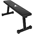 Amazon Brand - Symactive Heavy Duty Flat Gym Bench for Multiple Chest Press Workouts, Max Weight 350 KG