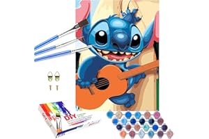 QDUODUO Stich Malen Nach Zahlen Erwachsene Kinder, 40x50cm Groß Paint by Numbers mit Leinwand Pinseln Acrylpigment, Cartoon DIY Handgemalt Gemälde Kit für Jungen Mädchen ab 6 Jahre und Home Deko