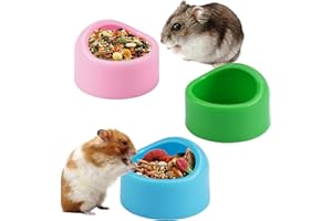 ZORVIXAL 3 Stück Hamster Futterschalen, Hamster Kunststoff Futterschalen, Dreifarbige Hamster Napf, Schälchen Kleintiere, Anti-Biss Hamster Futternapf Schälchen, für Meerschweinchen, Hamster, Chinchilla