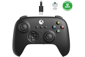 AKNES 8Bitdo Ultimate Wired Controller per Xbox Series X|S, Xbox One, Windows 10/11, Gamepad con joystick a Effetto Hall, Jack Audio da 3,5 mm - Licenza Ufficiale (Nero)