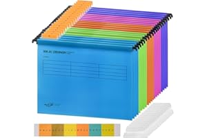 Toowood 20PCS A4 Suspension Files, PP Material Hanging Clip Fast Labor Folder Hanging Labor Clip (5 Colors)