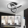 EIDISUNY Modern LED Ceiling Lamp with Remote Control, 3 Colour Temperatures, Flower Shape LED Ceiling Lighting Fixture for Living Room, Bedroom, Kitchen, Hallway, Office - 22W