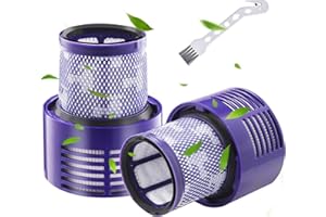 Laukowind V10 SV12 Filtro per Dyson, Filtri di Ricambio Lavabile per Aspirapolvere Dyson V10 SV12 Cyclone Series, V10 Absolute/Animal/Motorhead/Total Clean, Con Spazzolino di Pulizia, Part # 969082-01