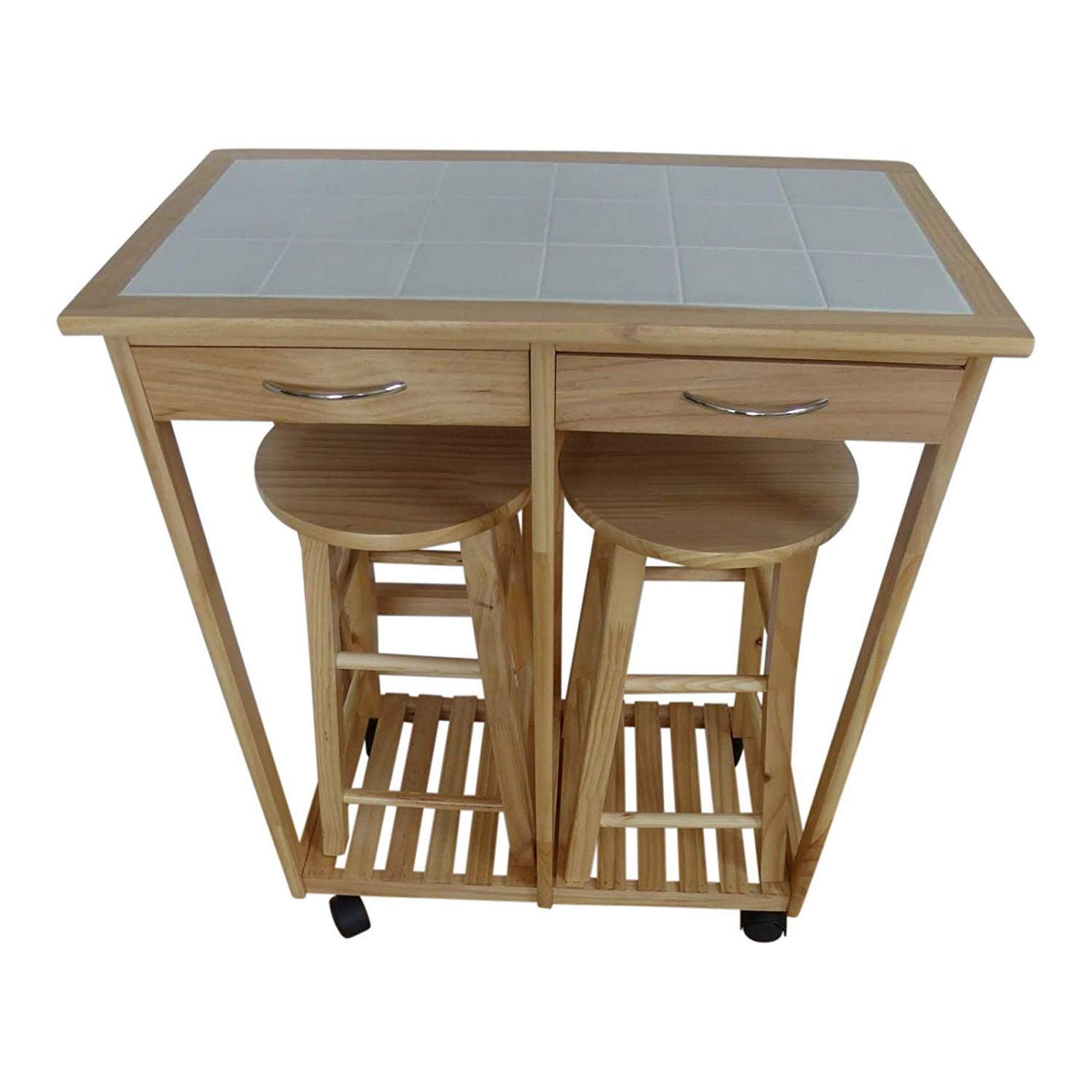 UKGardens 2 seater Breakfast Bar Set Folding Kitchen Table Stools