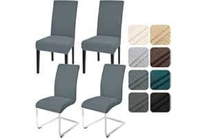 ‎ALISHOMTLL Alishomtll Stuhlhussen 4er Set Stretch Stuhlbezug für Schwingstühle Universal Esszimmerstühle Bezug Waschbar Abnehmbar Stühle Schutz für Küche Bankett Hochzeit Hotel Restaurant (Dunkelgrau, 4pcs)