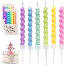 48 Candeline A Spirale Per Torte E Cupcake – 4 Colori Vivaci, Con Supporto, Perfette Per Compleanni E Feste