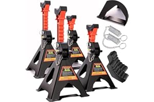 ‎SELLNET 4X Unterstellböcke 3T, 295-425 mm, mit Sicherung & Gummi, VERSTÄRKT Wagenheber Stützböcke Ständer Modellwahl Wagenbock Werkstattstände Profi Reifenwechsel Abstellbock Auto Heber Gummi PKW