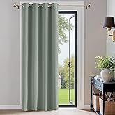 PONY DANCE Eyelet Curtain - Sage Green Blackout Curtain Thermal Insulated Door Curtain for Kid Adulte Room Window Drape for L